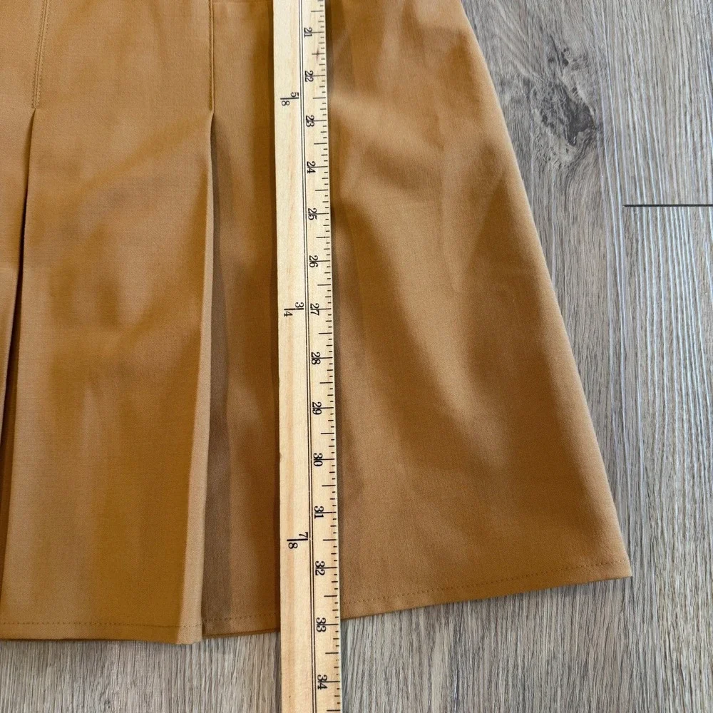 J.Crew Italian Stretch Wool Tollegno 1900 Pleated Mini Dress Camel Size 6 NWT